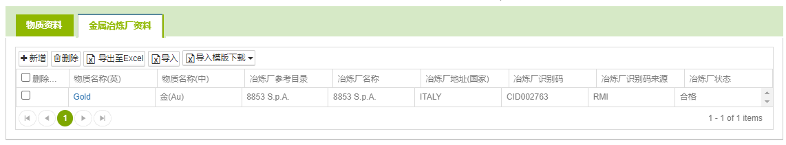 成分表金属冶炼厂