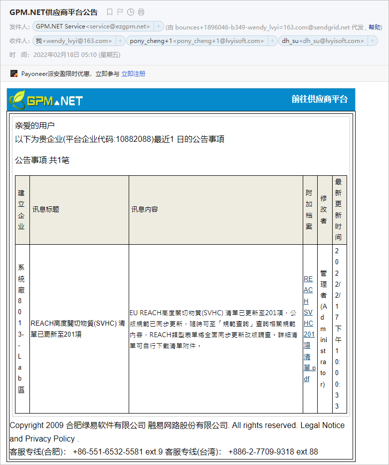 通知邮件