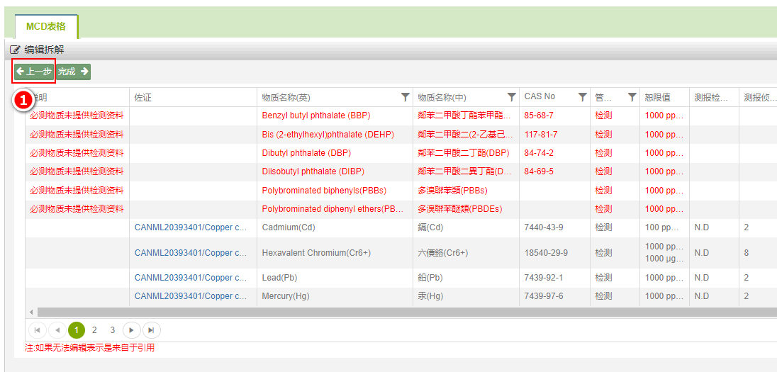 MCD不符合-适用拆解规范